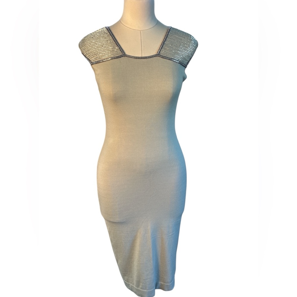 Emporio Armani knit beaded Bodycon dress
